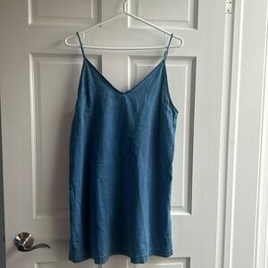 Wilfred Free Aritzia Women's Denim Vivienne Tank Dress in Indigo size by large
